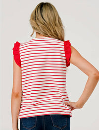Pixi + Ivy - Kelly Game Day Stripe Top