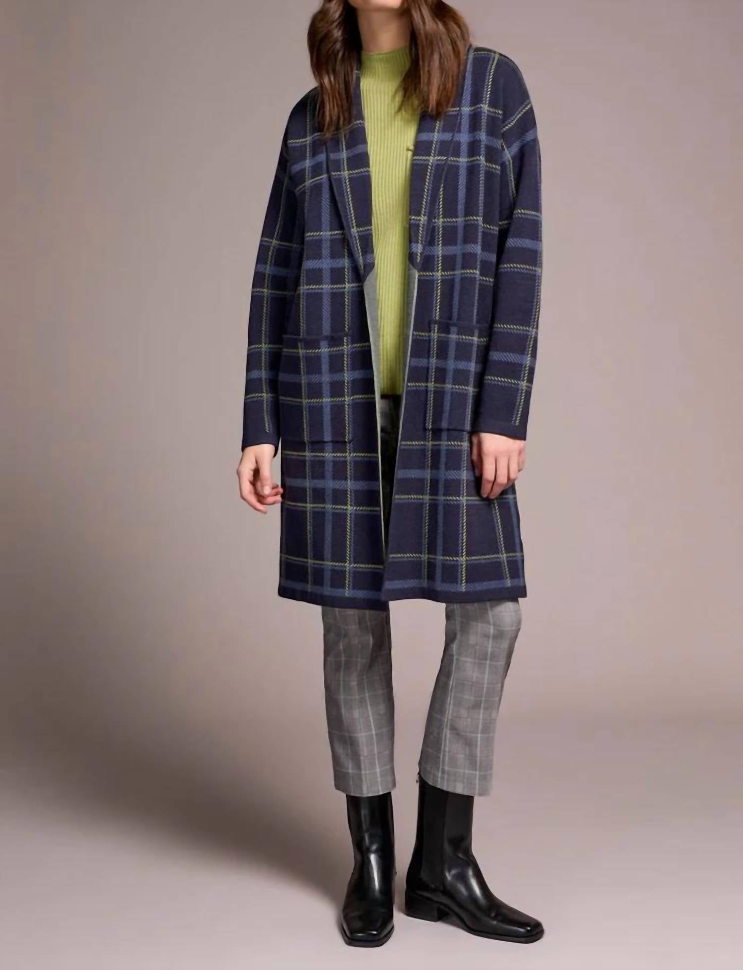 Tribal - Double Knit Plaid Coatigan