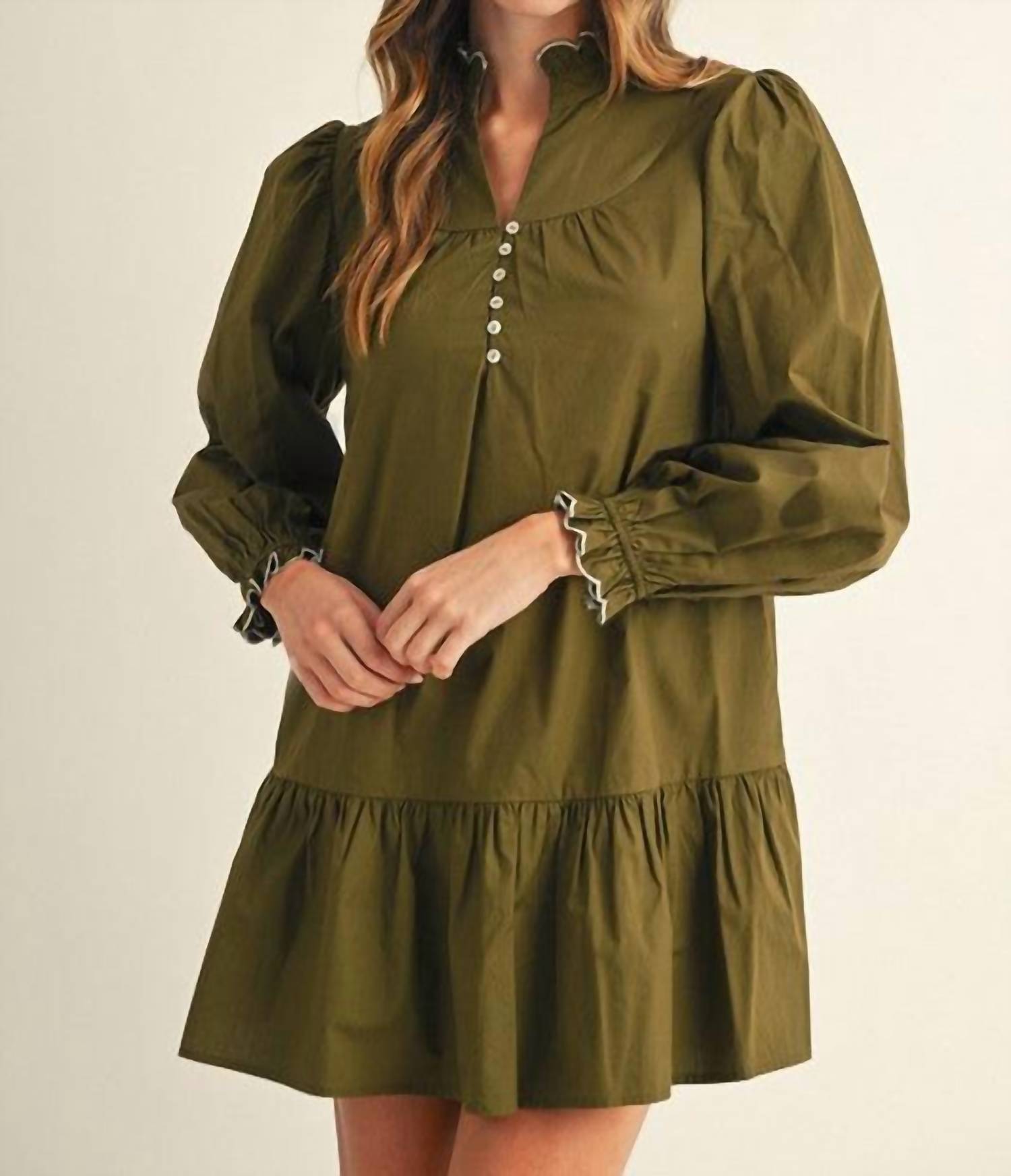 Jodifl - Puffed Sleeve Mini Shift Dress