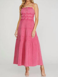 She + Sky - Cami Washed Gauze Tiered Dress