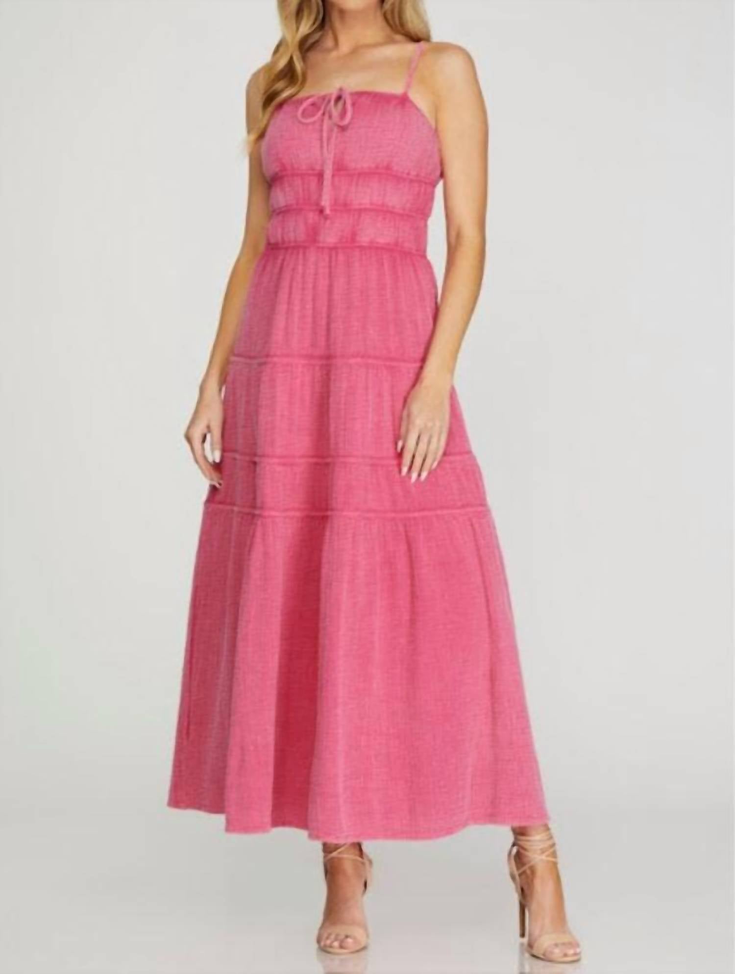 She + Sky - Cami Washed Gauze Tiered Dress