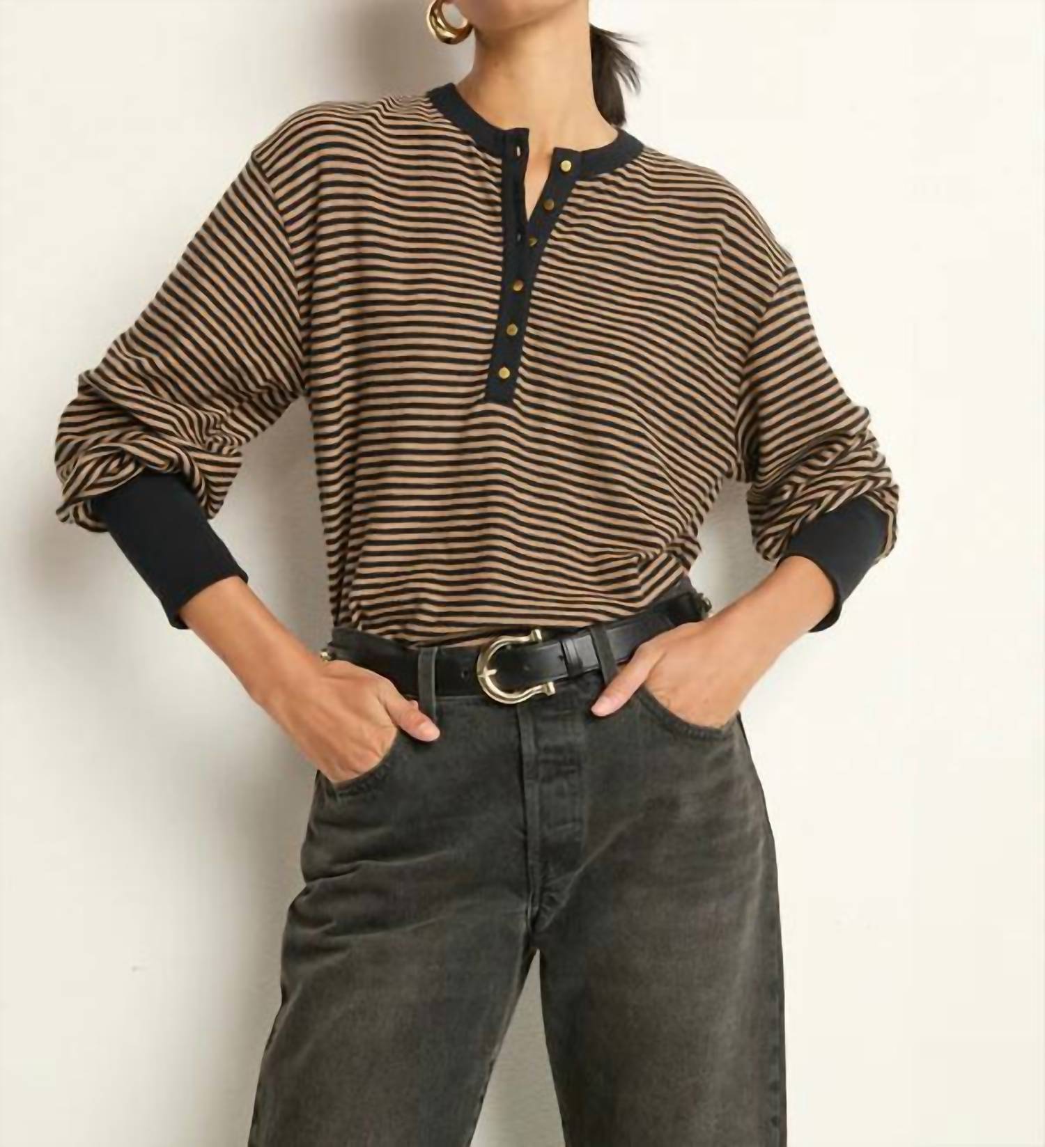 Nation Ltd - Victoria Henley Long Sleeve Sweater