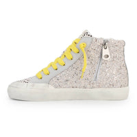 Vintage Havana Women's Inbal High Sneakers in silver glitter - women's sneaker - detail view