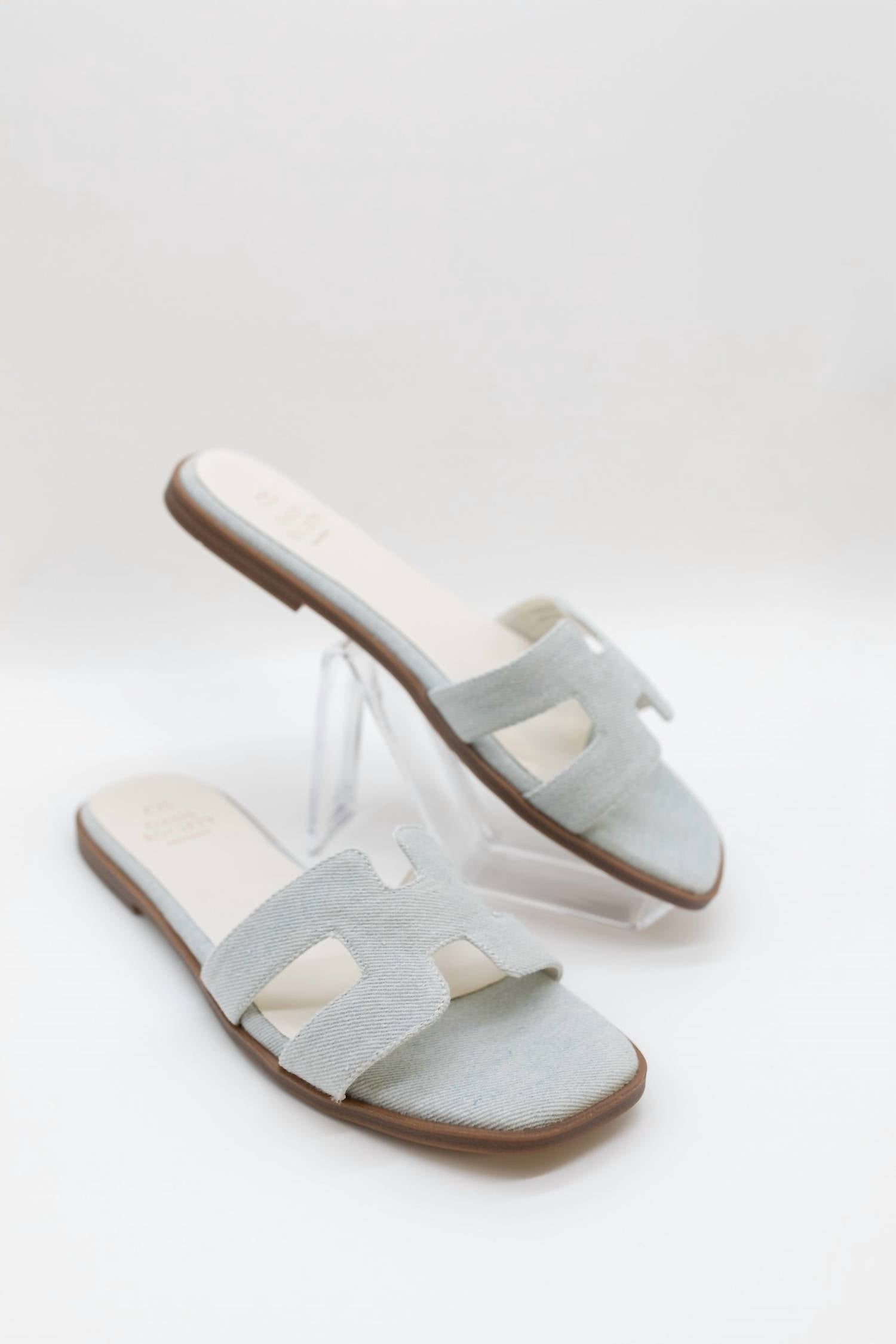OASIS SOCIETY Women's Everlee Stylish Sandals in denim - women's sandal - detail view