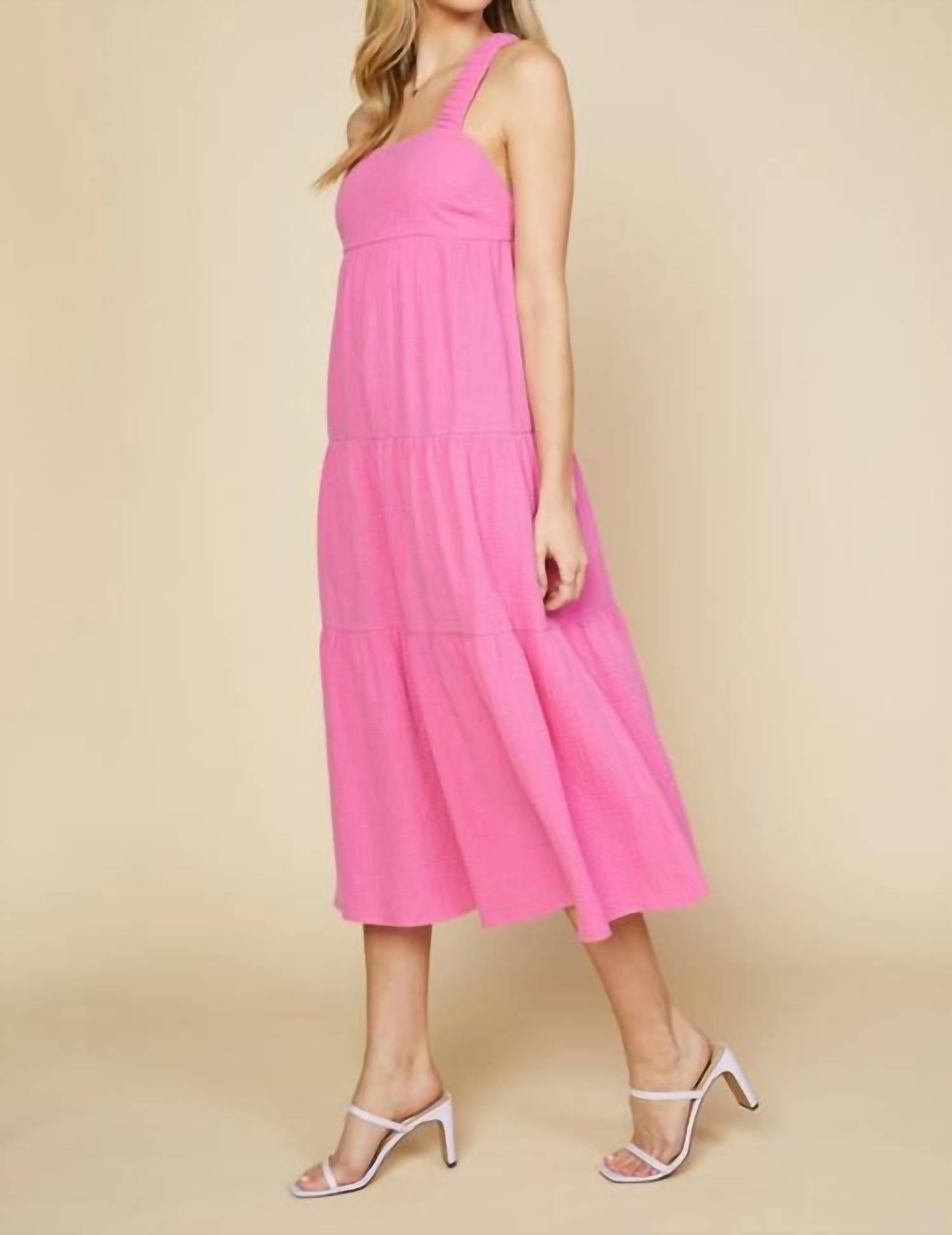 Skies Are Blue - Cross back tiered maxi dress