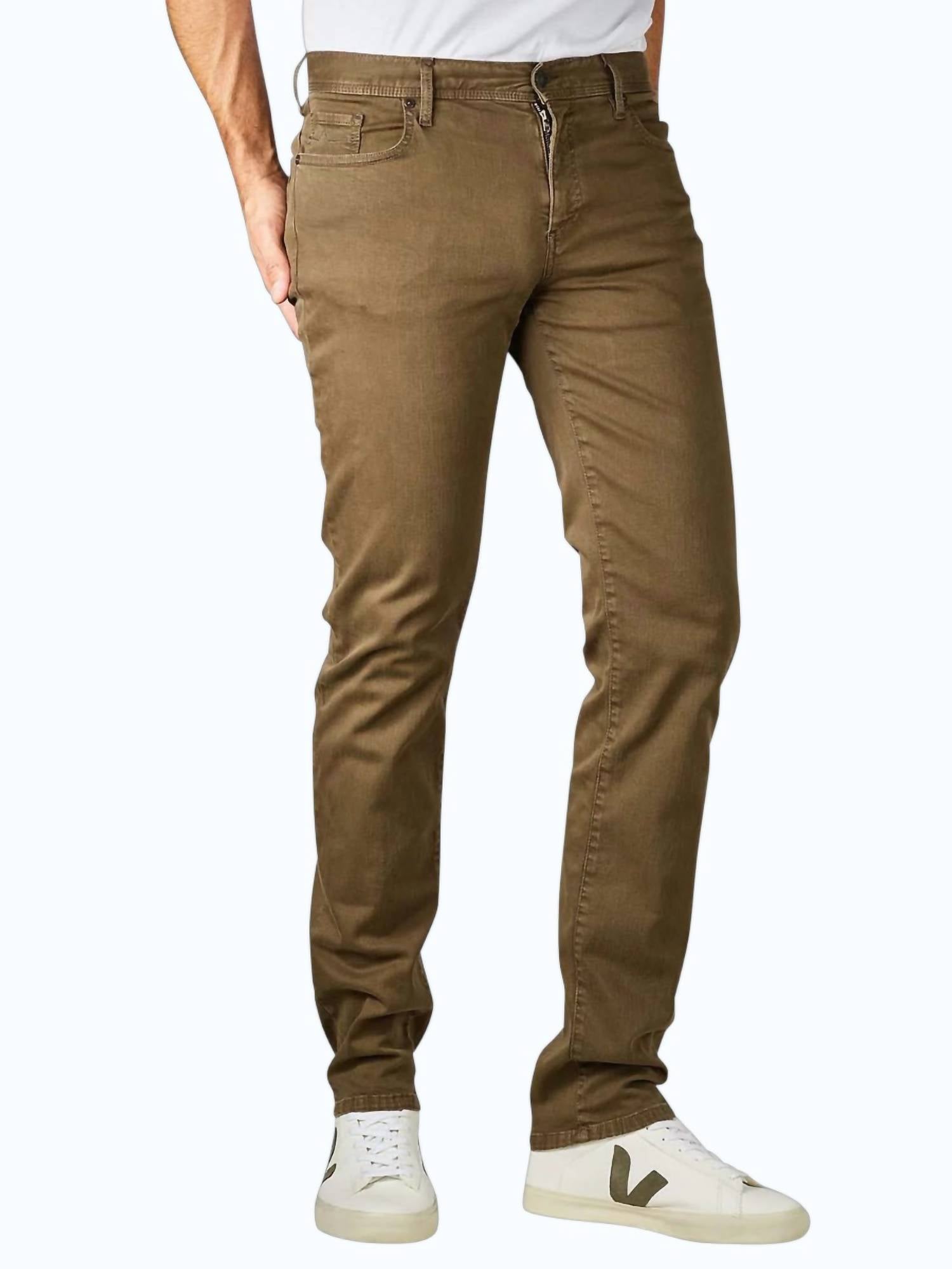 Alberto Pipe Coloured Regular Fit Jeans in military green - men's jeans - alternate view