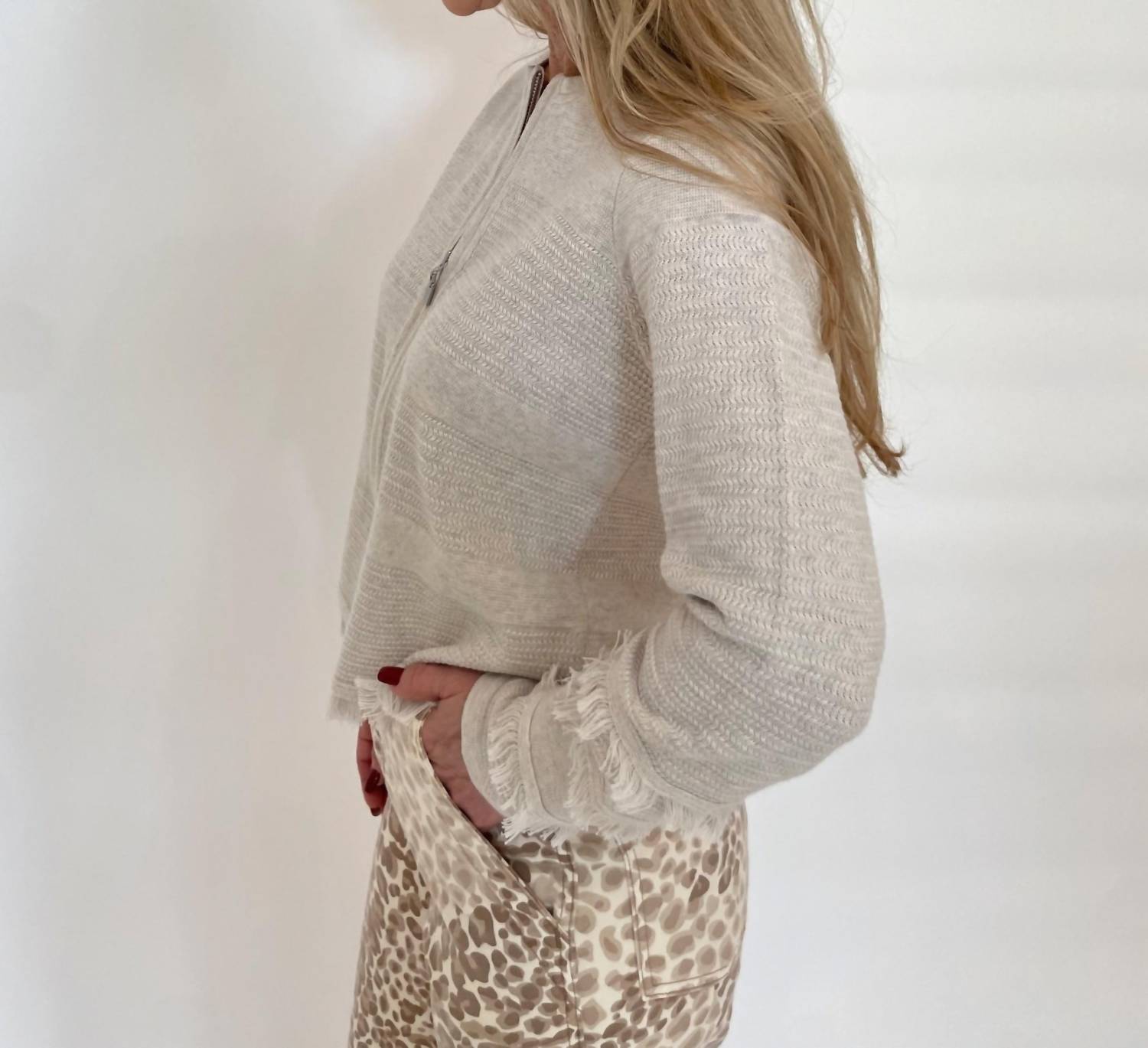 Kinross - Fringe Zip Cardigan