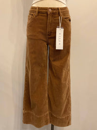 Risen - Women's High Rise Crop Wide Leg Corduroy Pants