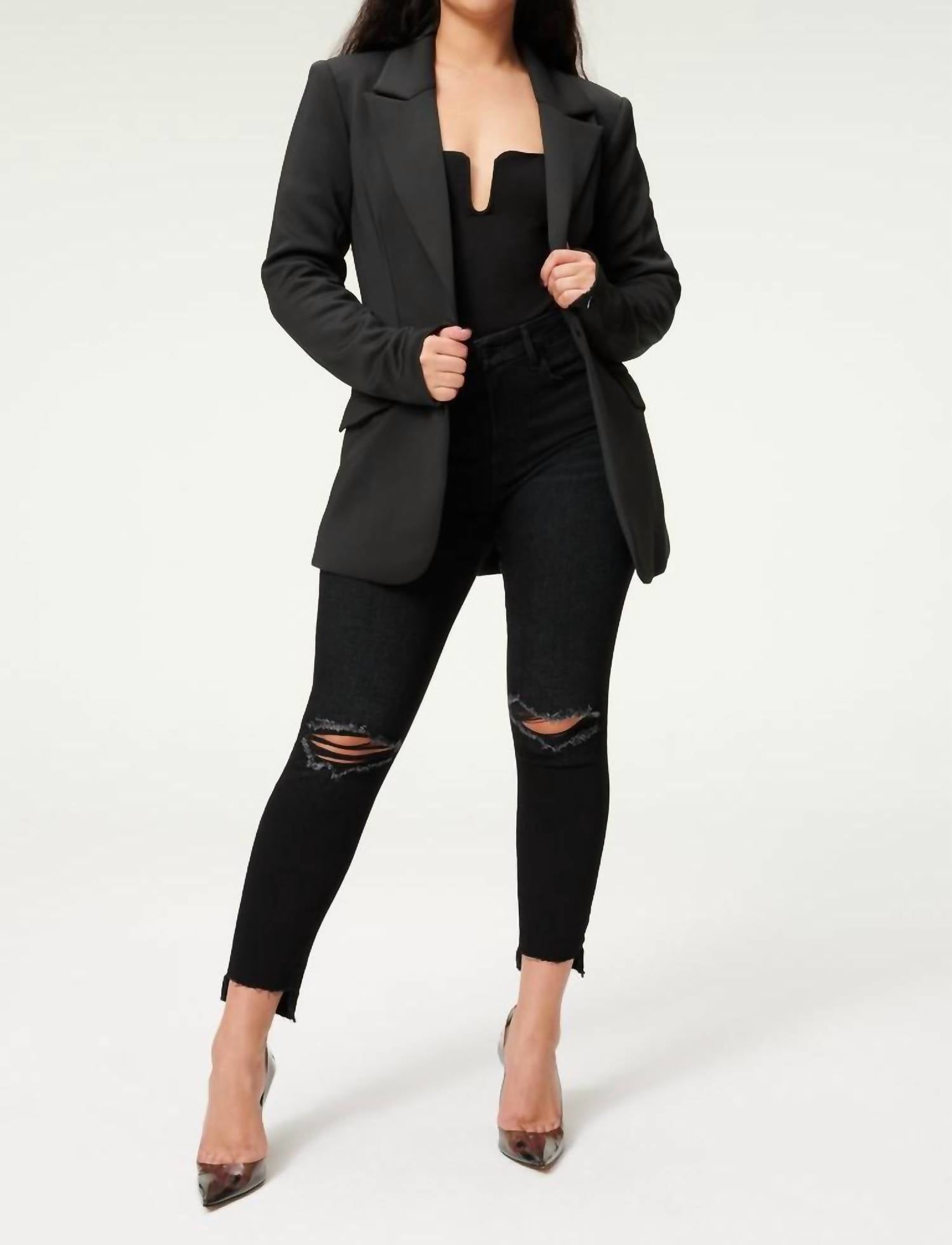 Good American - Good Legs Crop Raw Jean