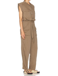 ISABEL MARANT Suzie Cap Sleeves Jumpsuit in khaki - women's pants - alternate view