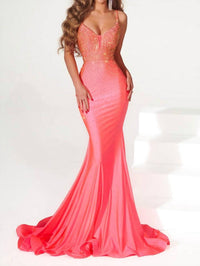 Portia&Scarlett - Lovely Plunging V-neckline Mermaid Dress