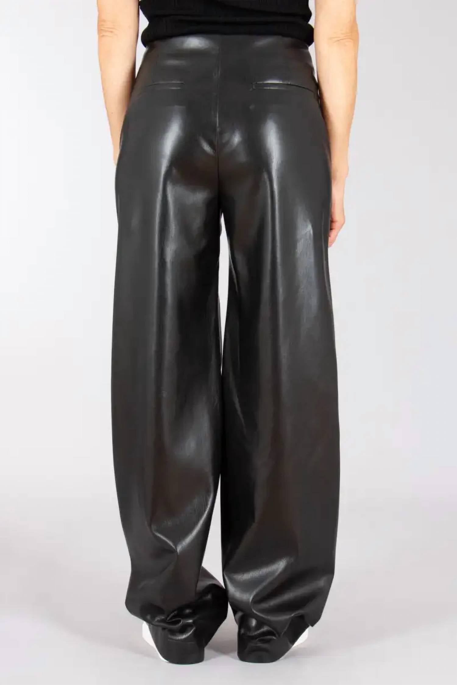 OLIVACEOUS Hayes Faux Leather Pants in black - women's pants - detail view