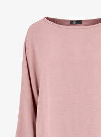 M Made In Italy - Women's Boatneck Long Sleeve Woven Blouse