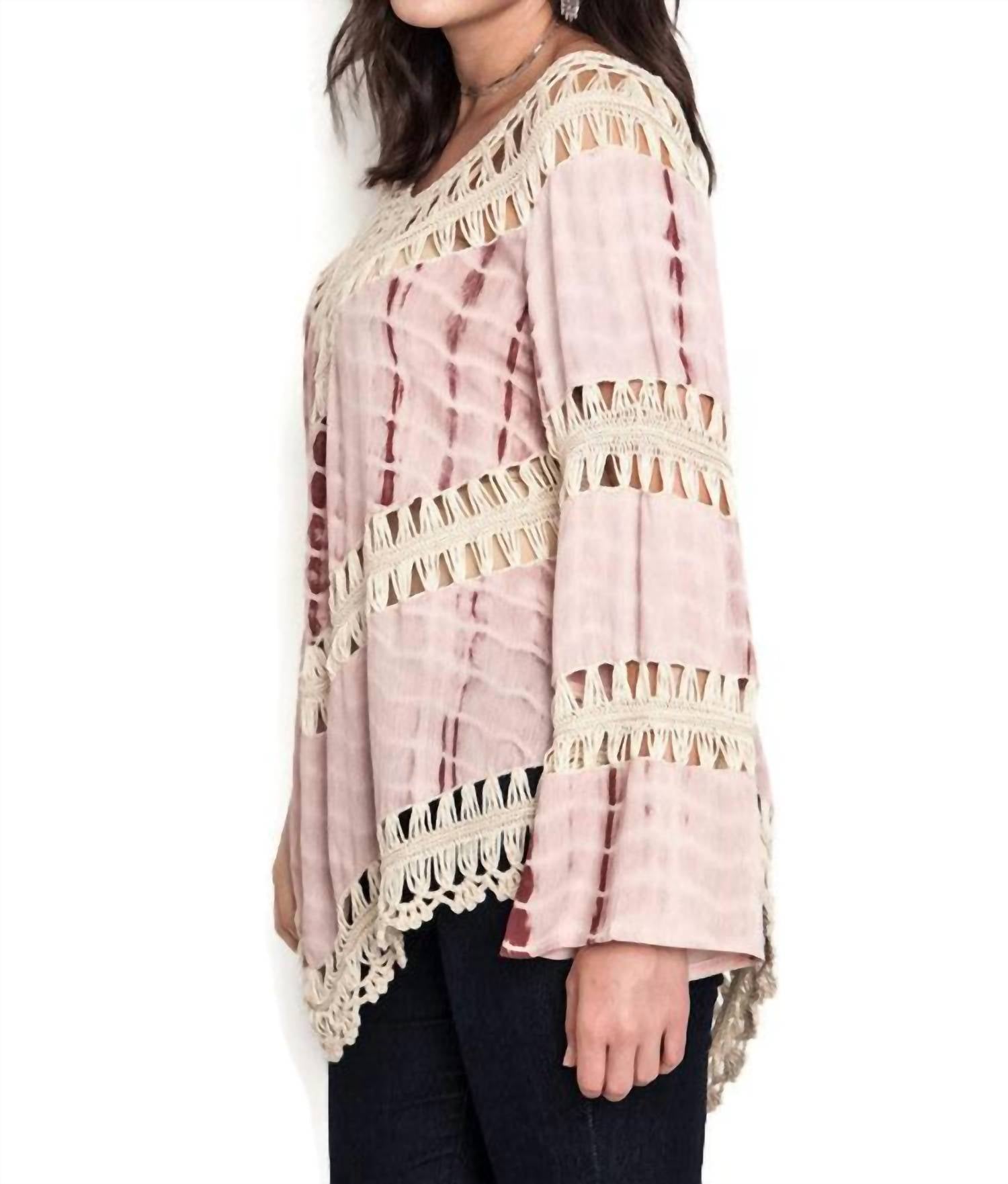 Umgee - Tie Dye Crochet Knit Tunic - PLUS