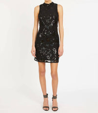 CABALLERO Rayne Mini Dress in black sequin lace - women's dress