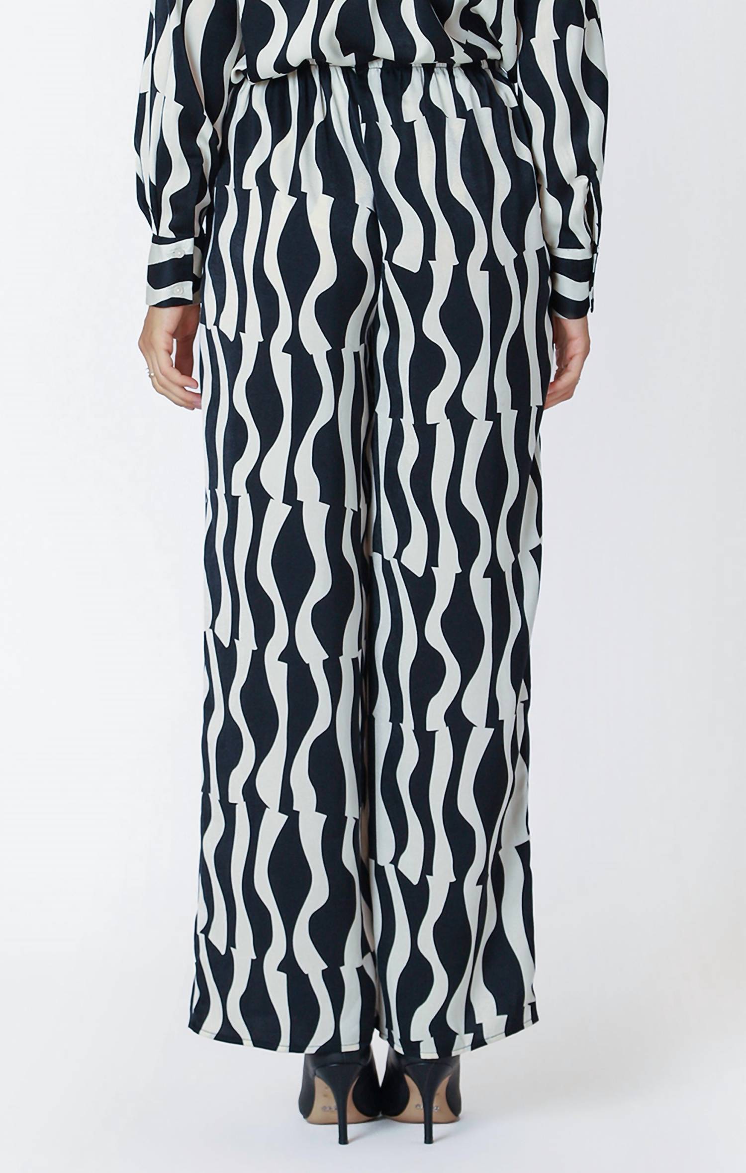 Dex - Wave Satin Wide Leg Pants