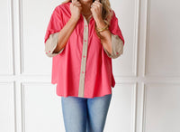 Caryn Lawn Abby Swing Top in rose khaki - women's shirt - detail view
