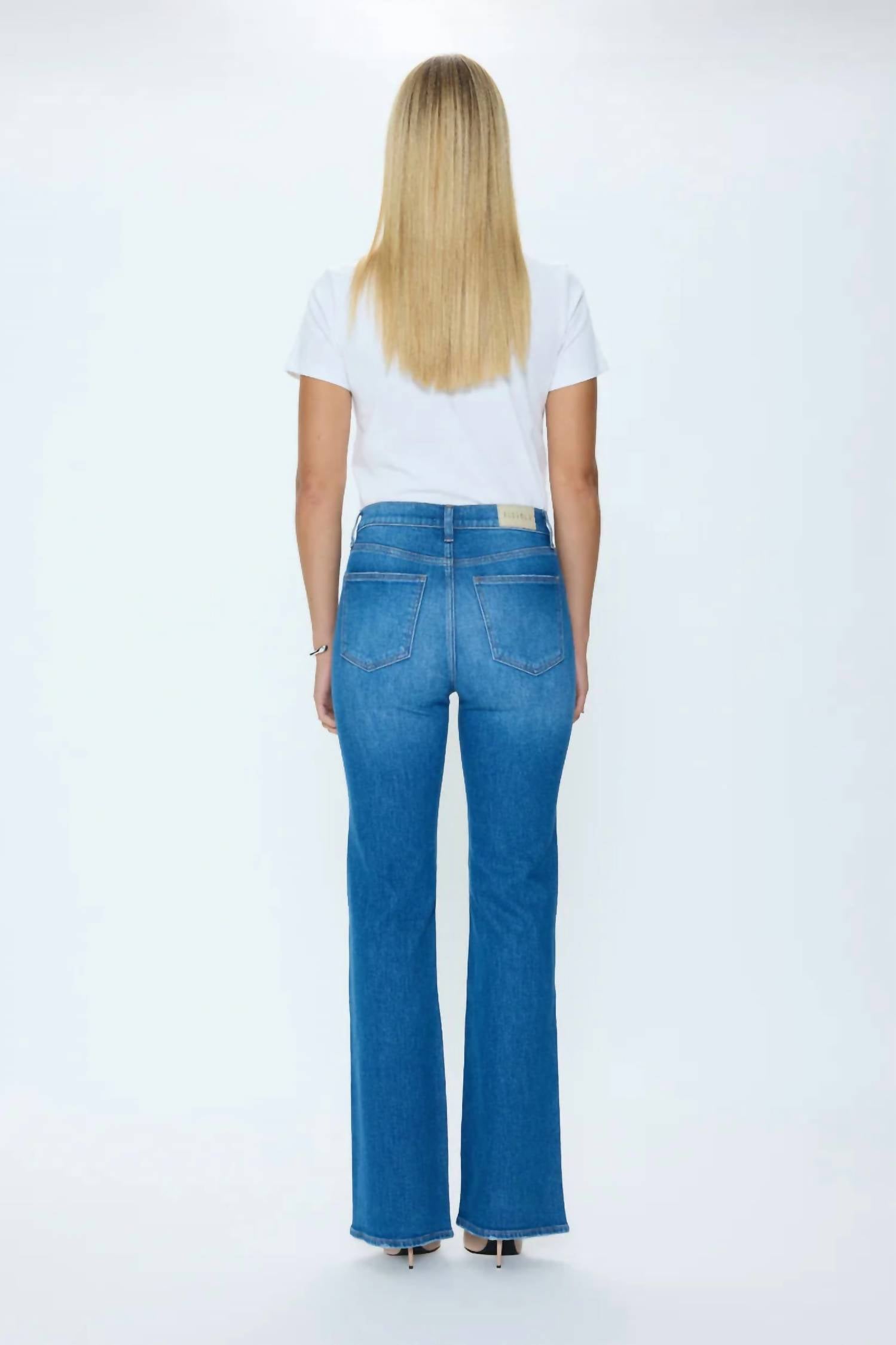 PISTOLA Evie High Rise Slim Boot Jeans in eternity - women's jeans - detail view
