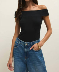 Z Supply Second Skin Off Shoulder Top in black 1 - women's blouse