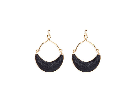 Avenue Chic - Women's Half Moon Python Earrings