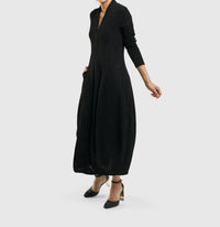 ALEMBIKA Elvira Cocoon Dress in black - women's dress - detail view