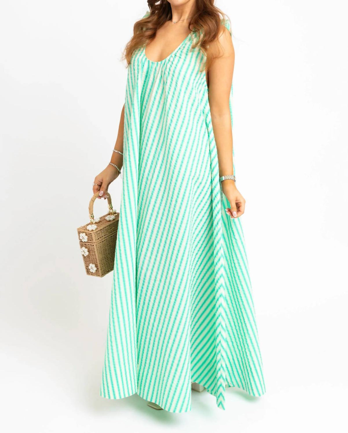 Karlie - Scoop Neck Stripe Maxi Dress