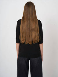 Repeat Cashmere - Fine Knit Short Sleeve Pullover Top
