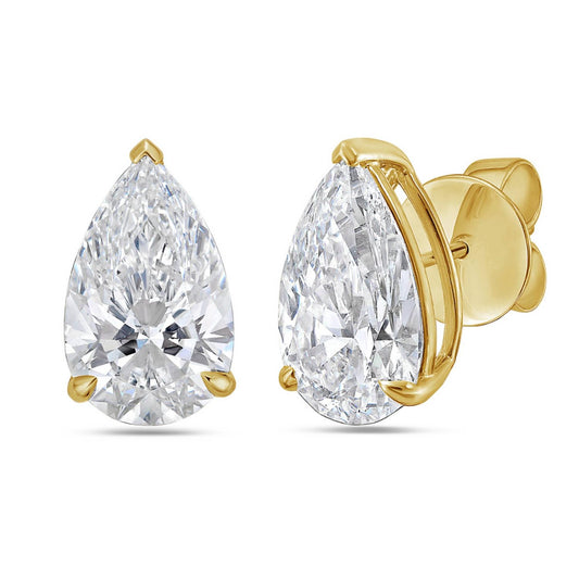 Diana M Jewels - 4.00 Cts Lab Grown Pear Cut Stud Earrings