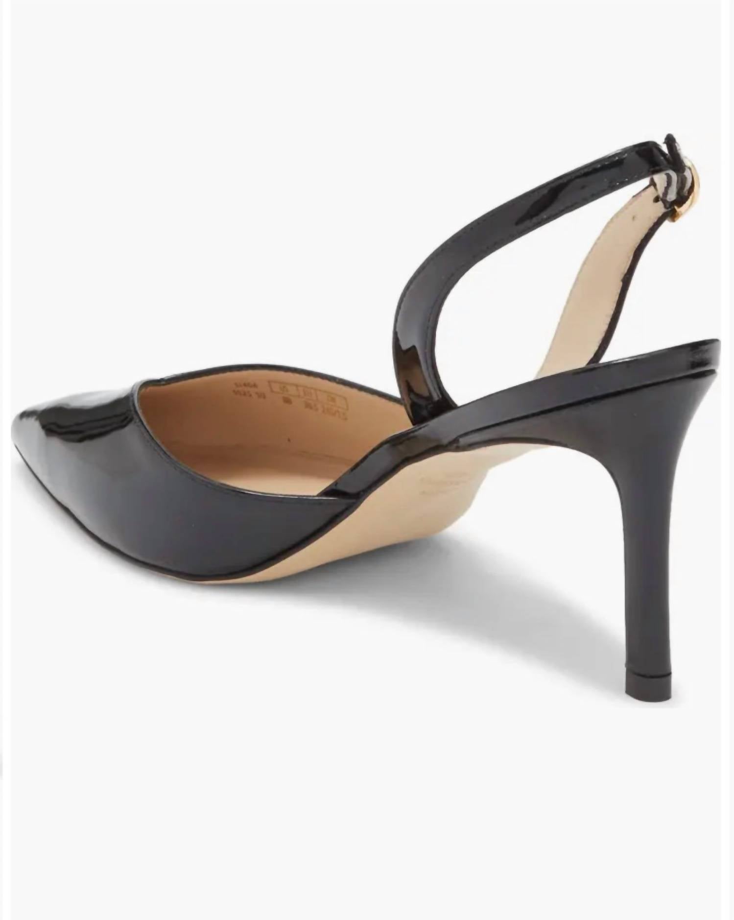 STUART WEITZMAN Women's Julia 75 Slingback Pump Heels in black - women's heels - detail view