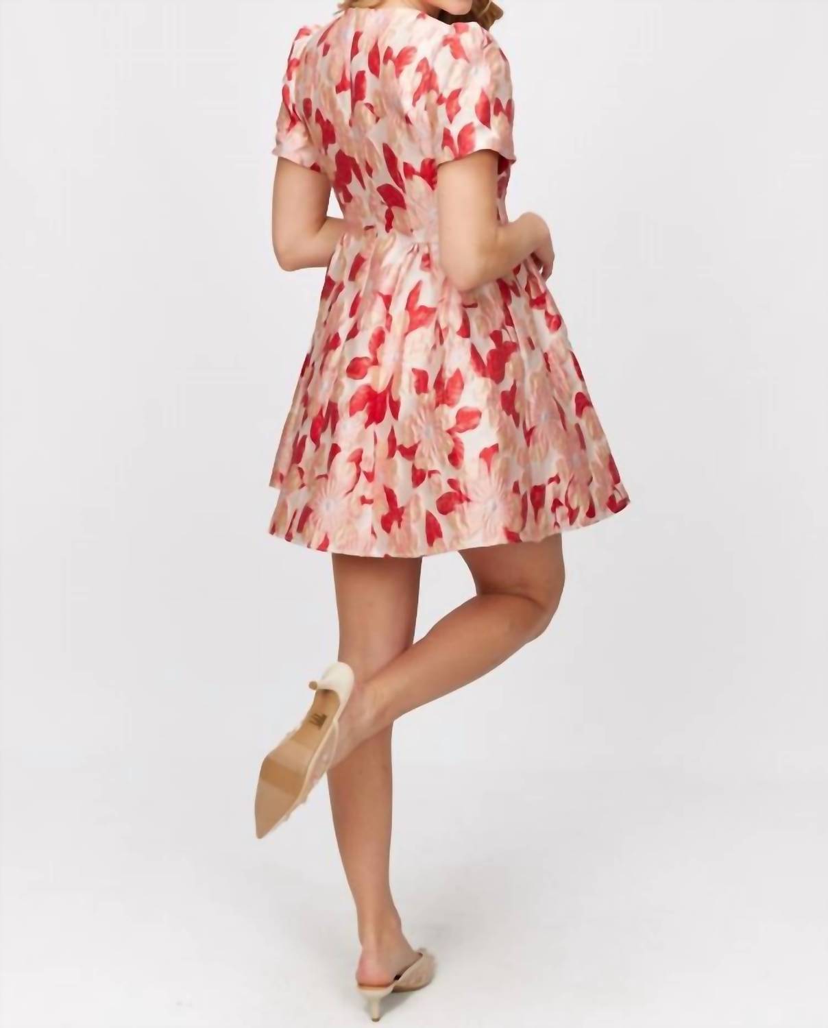 Before You - Floral Jacquard Mini Dress