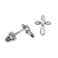 Cherished Moments - Baby Infinity Cross Earrings