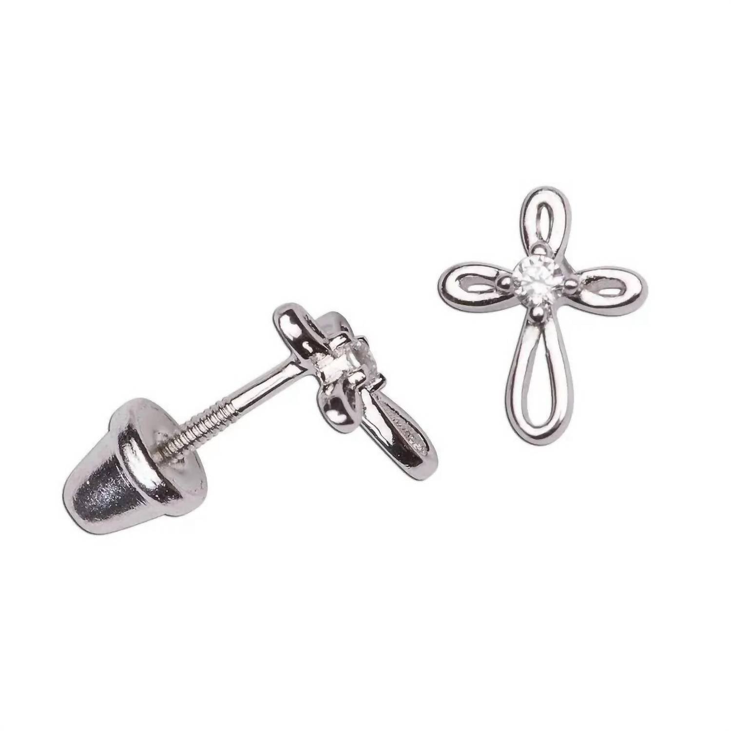 Cherished Moments - Baby Infinity Cross Earrings