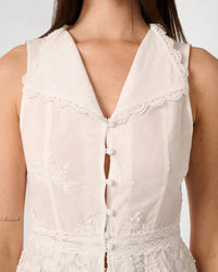 We Wore What - Lace Button Up Top