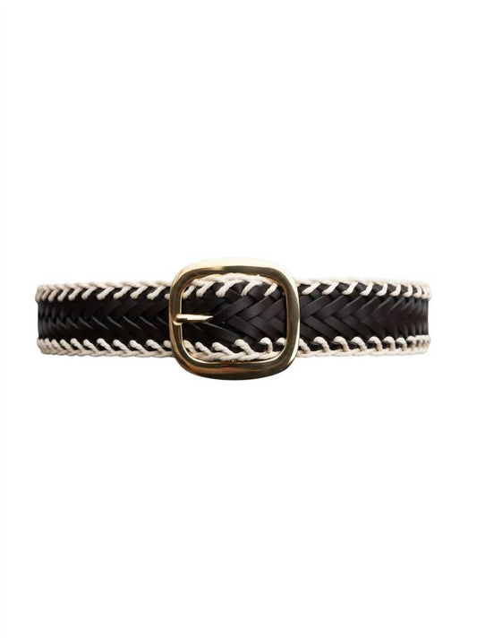 Leto - Women's Crochet Trimmed Woven Leather Belt