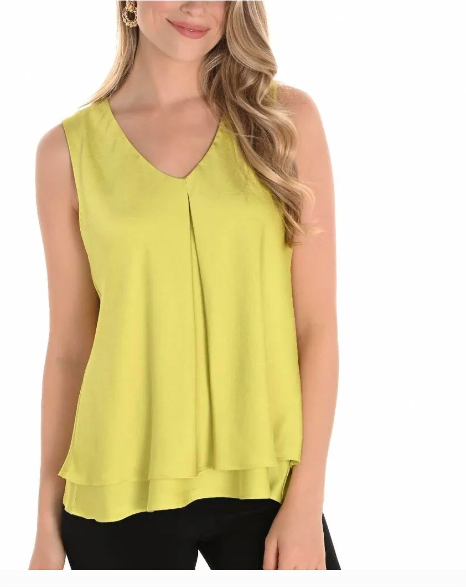 Frank Lyman - V-Neck Luster Satin Tank