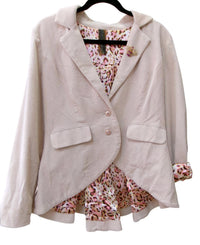 Aratta - Women Corduroy Blazer With Velvet Patches