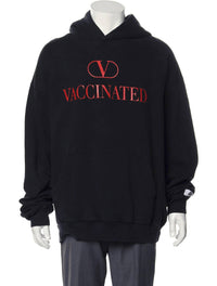 Cloney Vaccinated Hoodie in black - men's shirt