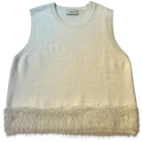 Made In Italy - Fringed Sleeveless Sweater Top