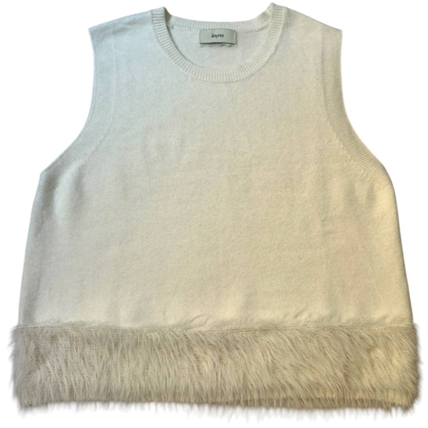 Made In Italy - Fringed Sleeveless Sweater Top