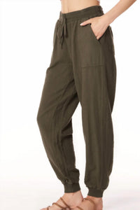 bobi Women's Drawstring Jogger in troops - women's pants - alternate view