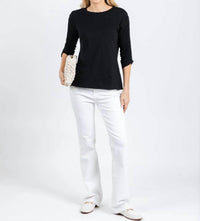 Elliott Lauren - Crissy Crew Neck Ruched Sleeve Tee