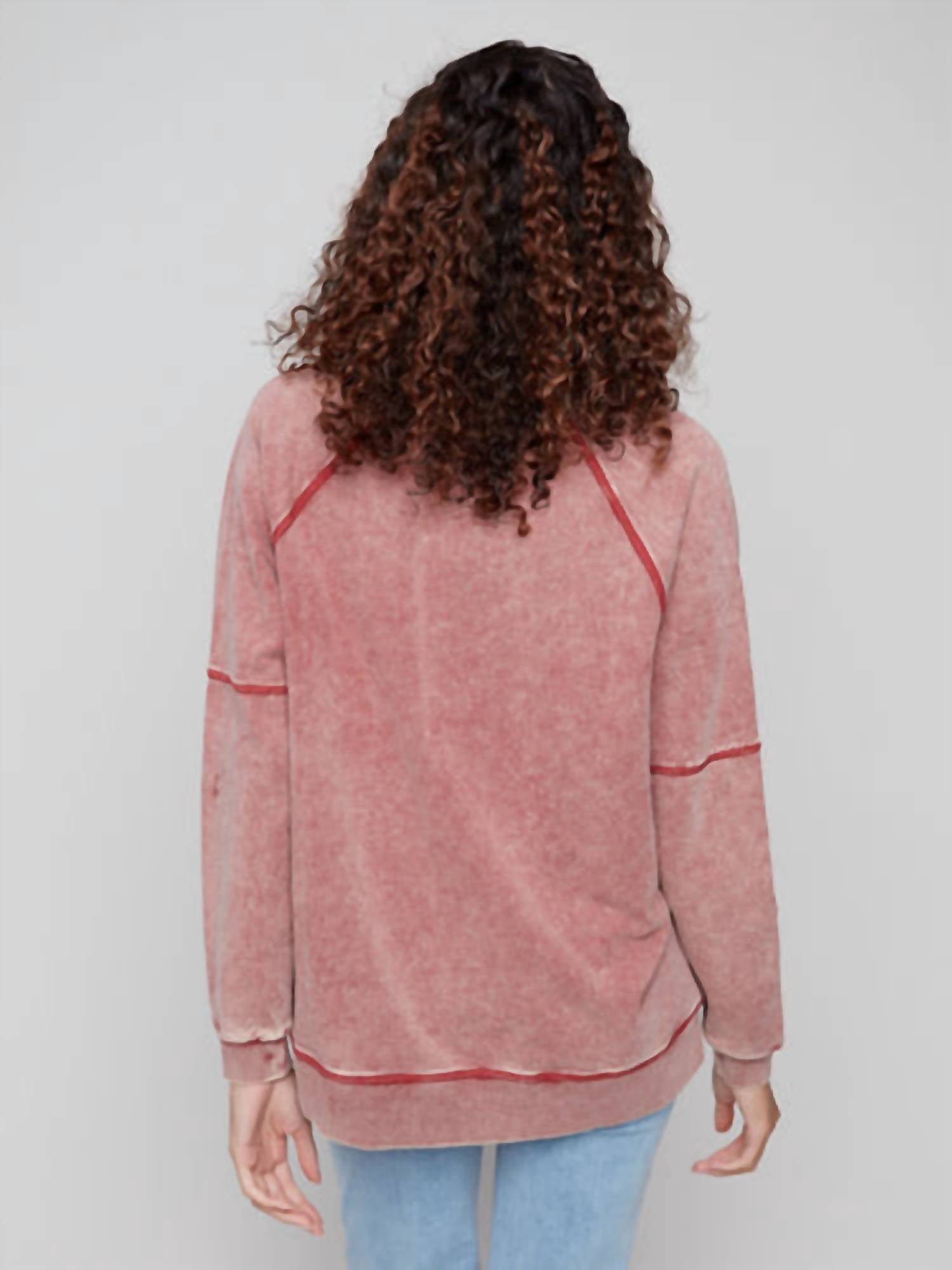 Charlie B - Cold Dye French Terry V-neck Top