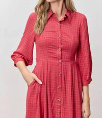 Polagram Harlem Midi Dress in red - women's dress - alternate view