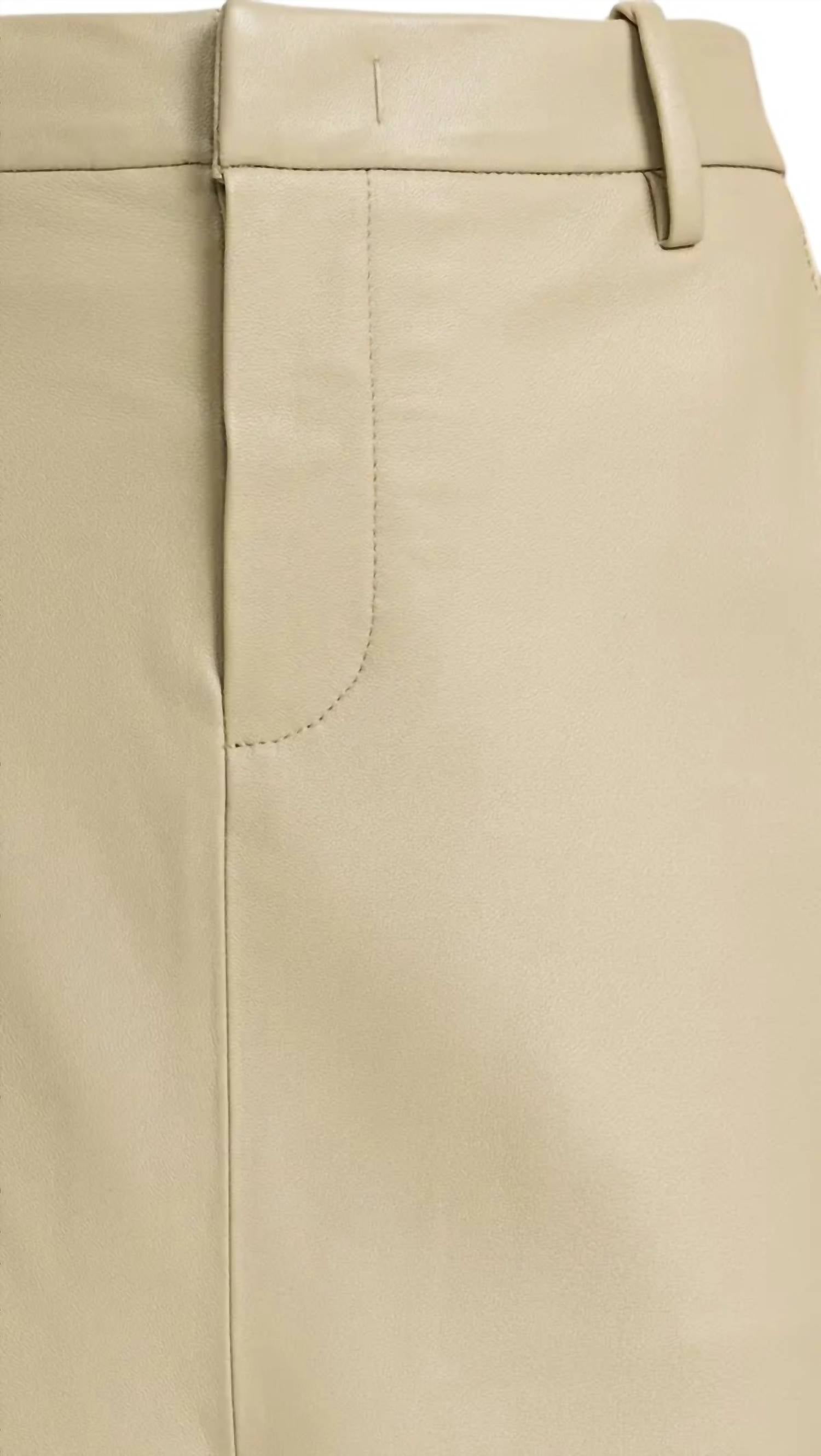 Vince Leather Trouser Front Skirt in seed 1 - women's skirt - view 5