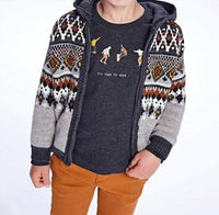 Mayoral ZIP KNIT HOODY in grey - kids' shirt