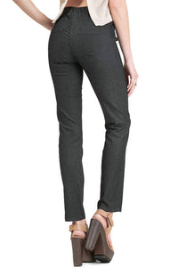 Umgee - High Waist Denim Pants With Ripped Details
