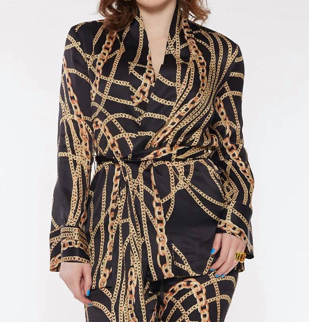 Circular Path - Open Front With Detachable Waist Tie Kimono