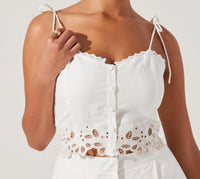 Astr - Kiya Linen Embroidered Top