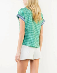 Thml - Short Sleeve Gingham Patterned Top