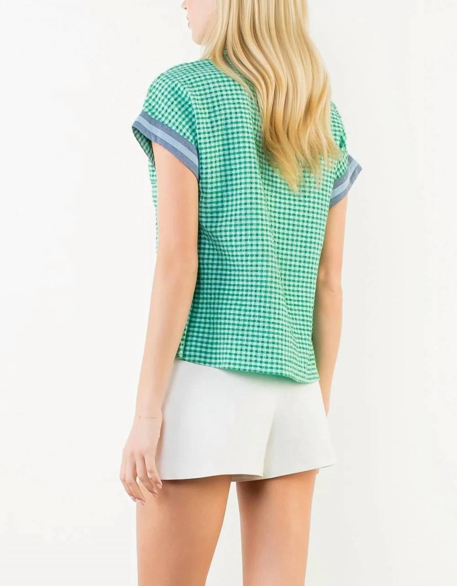 Thml - Short Sleeve Gingham Patterned Top